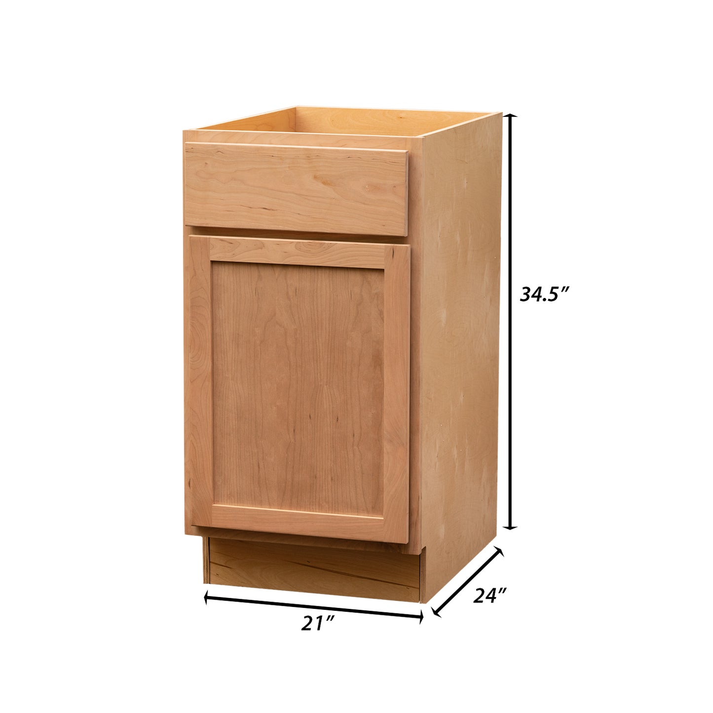 Backwoods Cabinetry RTA (Ready-to-Assemble) B21.L - Raw Cherry Base Cabinet | 21"Wx34.5"Hx24"D