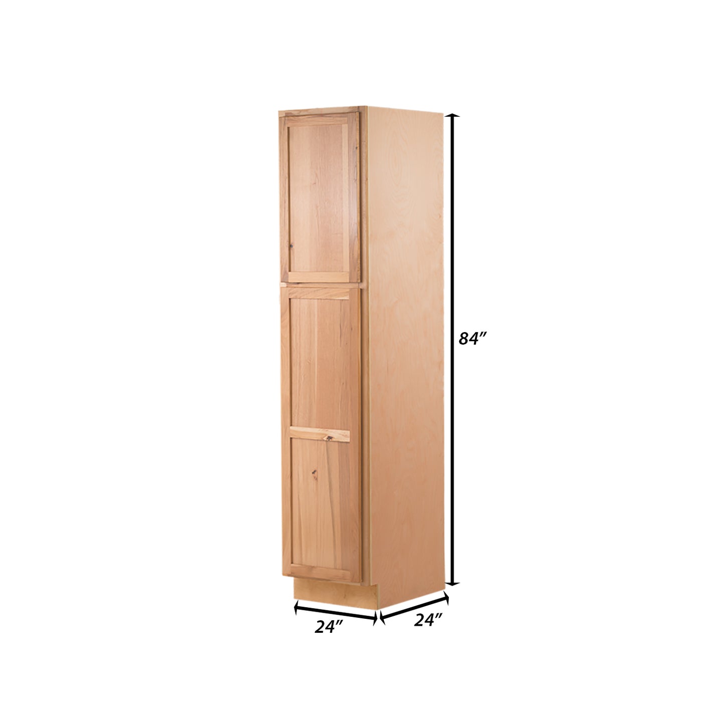 Backwoods Cabinetry RTA (Ready-to-Assemble) T2484.24.L - Raw Hickory Pantry Cabinet 24"Wx84"Hx24"D