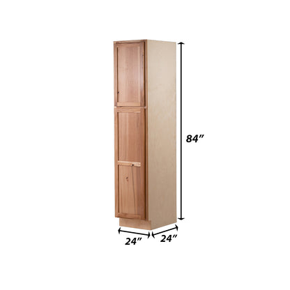Backwoods Cabinetry RTA (Ready-to-Assemble) T2484.24L - Rustic Hickory Clear Pantry Cabinet 24"Wx84"Hx24"D