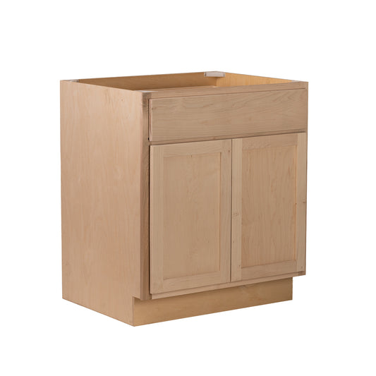 Backwoods Cabinetry RTA (Ready-to-Assemble) B30.BUTT - Raw Maple Base Cabinet | 30"Wx34.5"Hx24"D