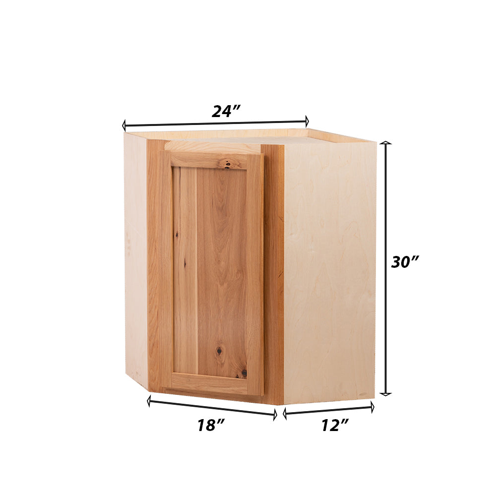Backwoods Cabinetry RTA (Ready-to-Assemble) WDC2436 - Rustic Hickory Clear 24"Wx36"Hx12"D Wall Corner Cabinet