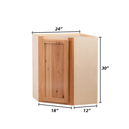 Backwoods Cabinetry RTA (Ready-to-Assemble) WDC2436 - Rustic Hickory Clear 24"Wx36"Hx12"D Wall Corner Cabinet