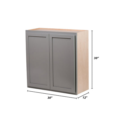 Backwoods Cabinetry RTA (Ready-to-Assemble) W3030.BUTT - Magnetic Grey 30"Wx30"Hx12"D Wall Cabinet