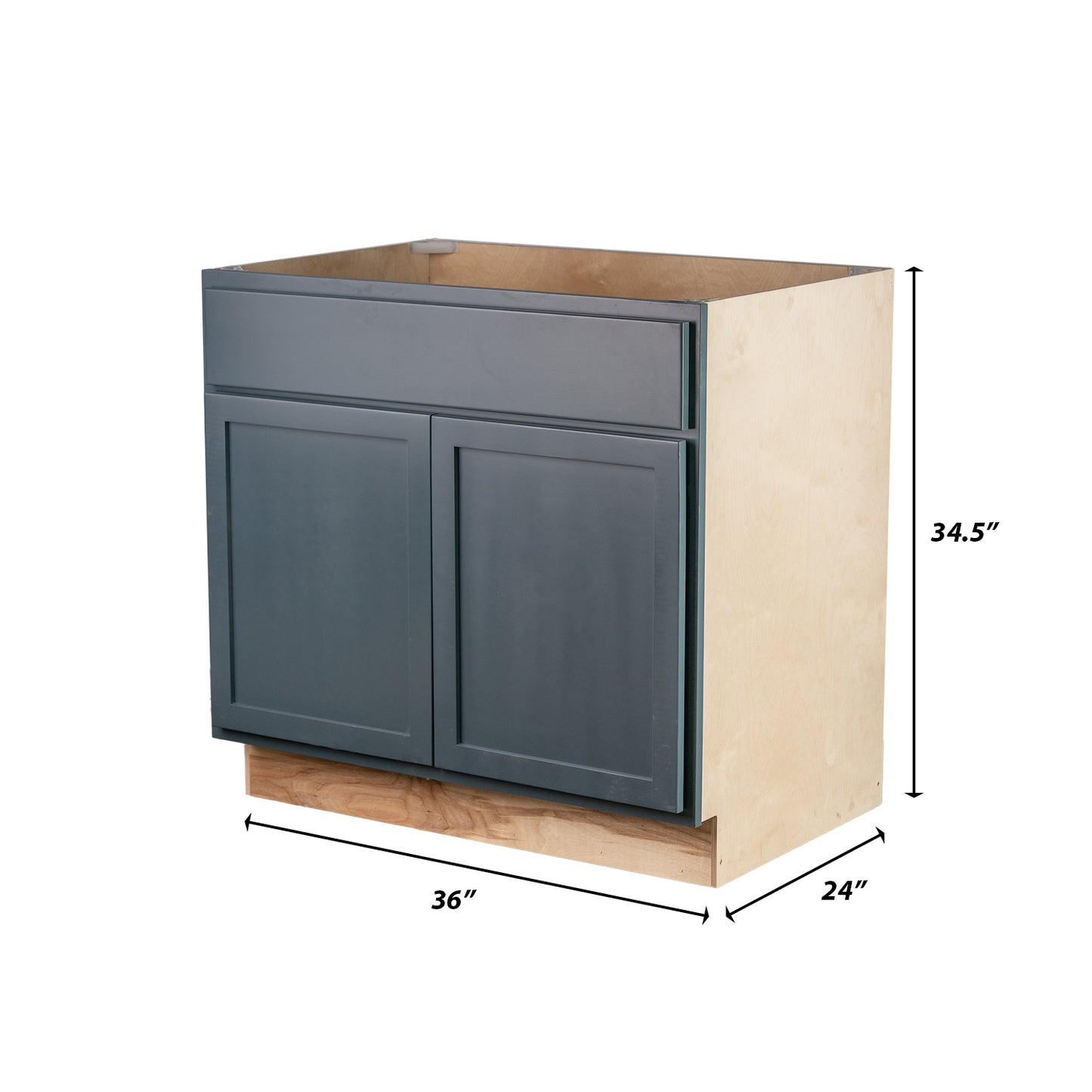 Backwoods Cabinetry RTA (Ready-to-Assemble) B36.BUTT - Needlepoint Navy Base Cabinet | 36"Wx34.5"Hx24"D