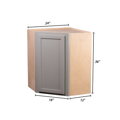 Backwoods Cabinetry RTA (Ready-to-Assemble) WDC2436 - Magnetic Grey 24"WX36"HX12"D Wall Corner Cabinet