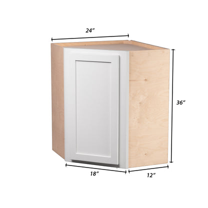 Backwoods Cabinetry RTA (Ready-to-Assemble) WDC2436 - Pure White 24"WX36"HX12"D Wall Corner Cabinet