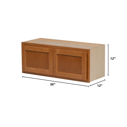 Backwoods Cabinetry RTA (Ready-to-Assemble) W3612.BUTT - Provincial Stain 36"Wx12"Hx12"D Refrigerator Wall Cabinet