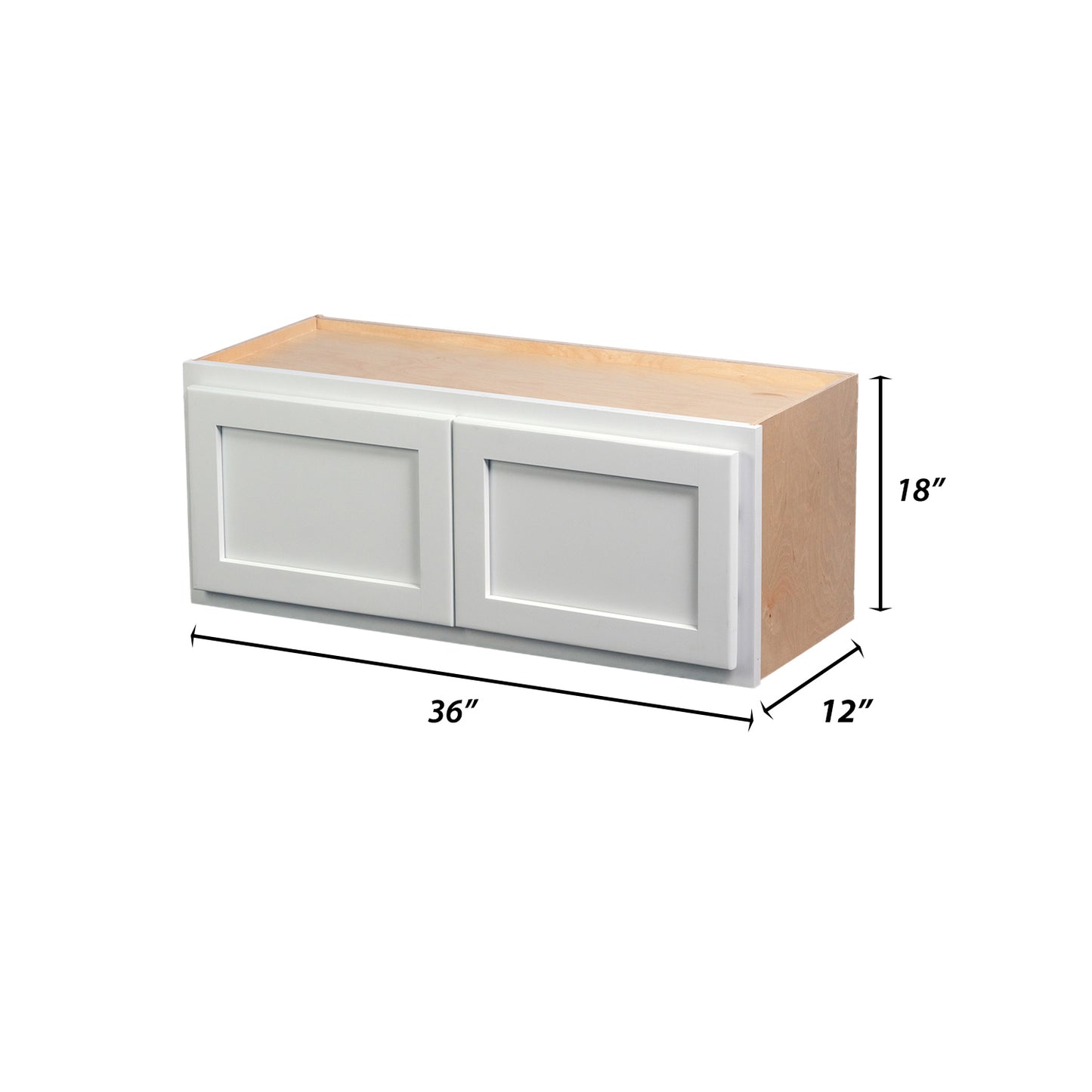 Backwoods Cabinetry RTA (Ready-to-Assemble) W3618.BUTT - Pure White 36"Wx18"Hx12"D Refrigerator Wall Cabinet