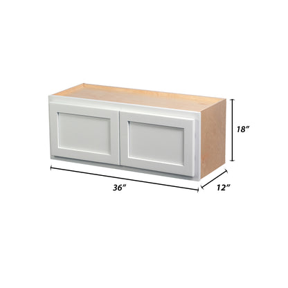 Backwoods Cabinetry RTA (Ready-to-Assemble) W3618.BUTT - Pure White 36"Wx18"Hx12"D Refrigerator Wall Cabinet