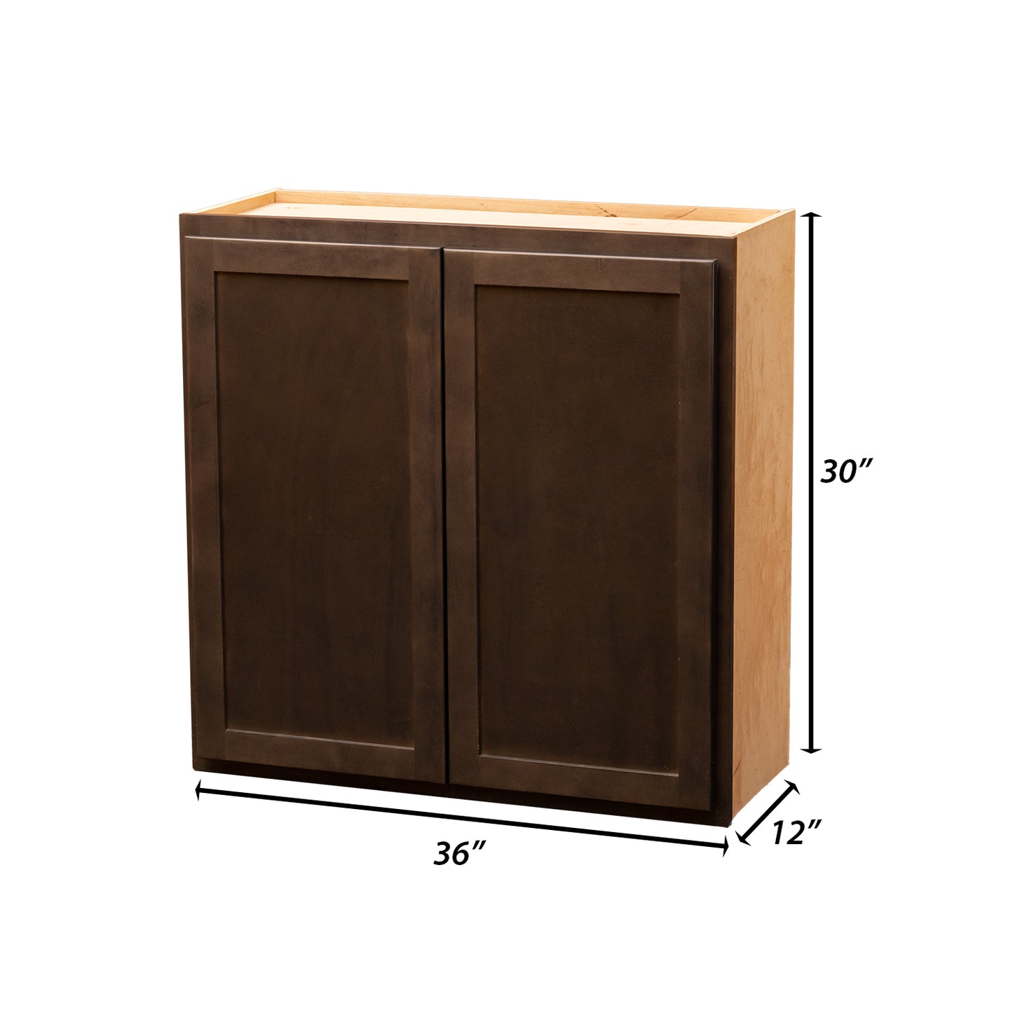 Backwoods Cabinetry RTA (Ready-to-Assemble) W3630.BUTT - Espresso Stain 36"Wx30"Hx12"D Wall Cabinet