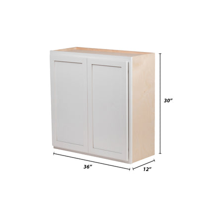 Backwoods Cabinetry RTA (Ready-to-Assemble) W3630.BUTT - Pure White 36"Wx30"Hx12"D Wall Cabinet