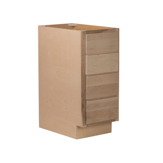 Backwoods Cabinetry RTA (Ready-to-Assemble) B18.4D - Raw Maple 4 Drawer 18" Base Cabinet | 18"Wx34.5"Hx24"D