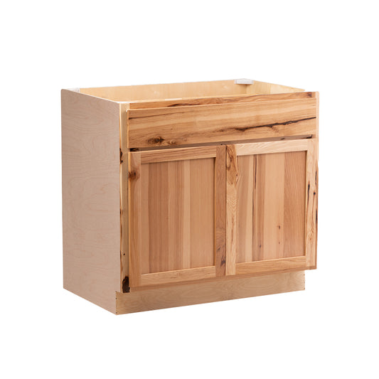 Backwoods Cabinetry RTA (Ready-to-Assemble) B30.BUTT - Rustic Hickory Clear Base Cabinet | 30"Wx34.5"Hx24"D