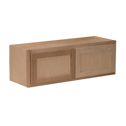 Backwoods Cabinetry RTA (Ready-to-Assemble) W3012.BUTT - Raw Maple 30"Wx12"Hx12"D Microwave Wall Cabinet