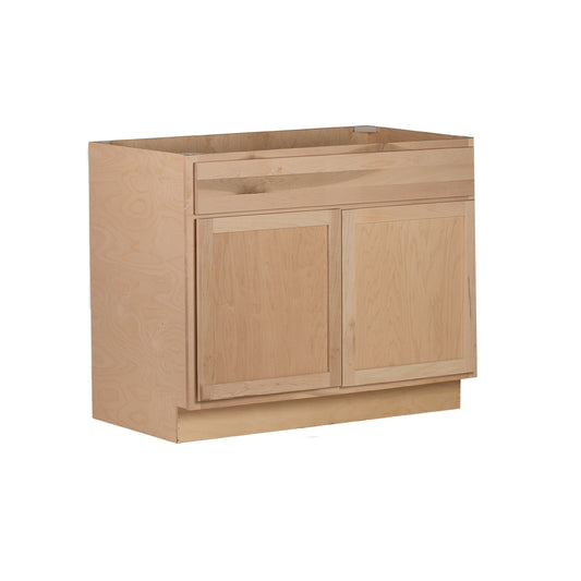 Backwoods Cabinetry RTA (Ready-to-Assemble) BS36.BUTT - Raw Maple 36" Sink Base Cabinet | 36"Wx34.5"Hx24"D