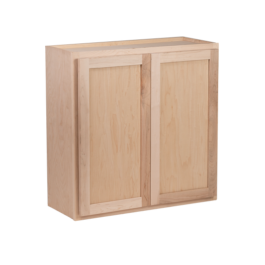 Backwoods Cabinetry RTA (Ready-to-Assemble) W3030.BUTT - Raw Maple 30"Wx30"Hx12"D Wall Cabinet