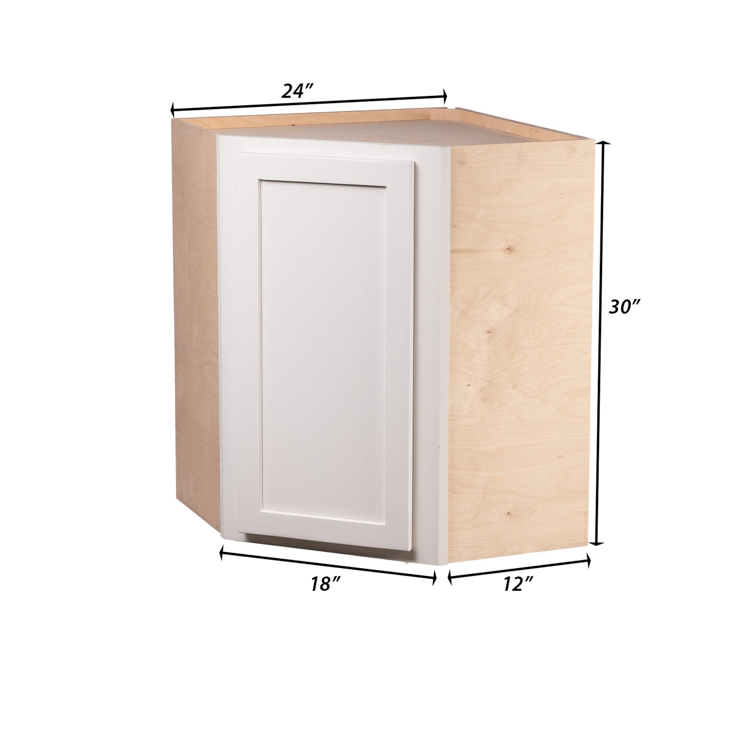 Backwoods Cabinetry RTA (Ready-to-Assemble) WDC2430 - Pure White 24"WX30"HX12"D Wall Corner Cabinet