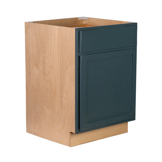 Backwoods Cabinetry RTA (Ready-to-Assemble) Needlepoint Navy Base Cabinet | 12"Wx34.5"Hx24"D