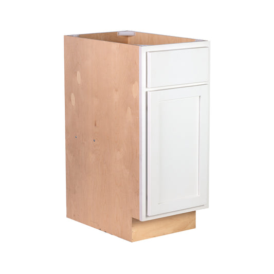 Backwoods Cabinetry RTA (Ready-to-Assemble) B15.L - Pure White Base Cabinet | 15"Wx34.5"Hx24"D