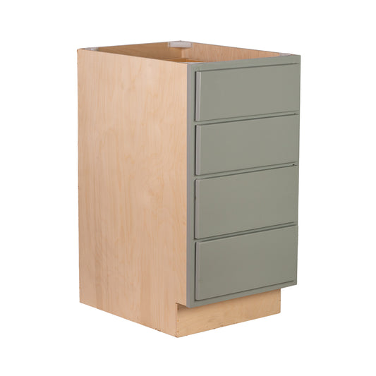 Backwoods Cabinetry RTA (Ready-to-Assemble) Magnetic Grey 4 Drawer 18" Base Cabinet | 18"Wx34.5"Hx24"D