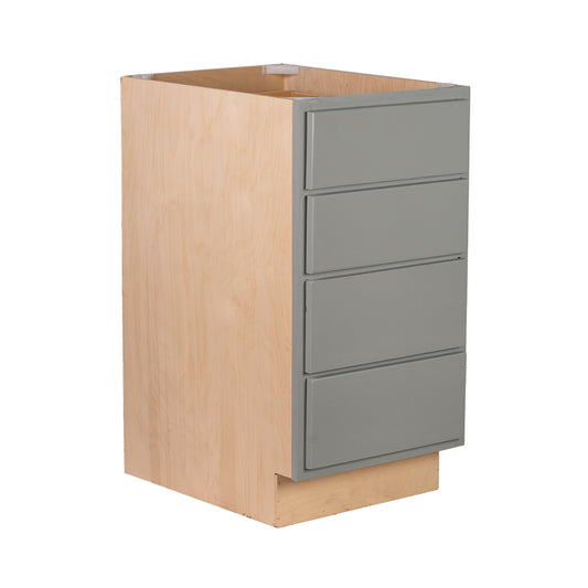 Backwoods Cabinetry RTA (Ready-to-Assemble) Magnetic Grey 4 Drawer 24" Base Cabinet | 24"Wx34.5"Hx24"D