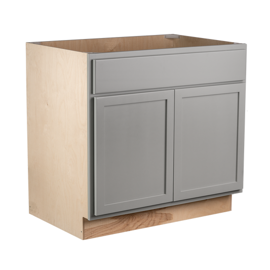 Backwoods Cabinetry RTA (Ready-to-Assemble) Magnetic Grey 36" Sink Base Cabinet | 36"Wx34.5"Hx24"D