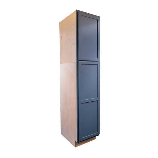 Backwoods Cabinetry RTA (Ready-to-Assemble) Needlepoint Navy Pantry Cabinet 18"Wx84"Hx24"D