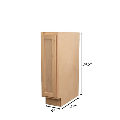 Backwoods Cabinetry RTA (Ready-to-Assemble) B9.FH.L - Raw Maple Base Cabinet | 9"Wx34.5"Hx24"D