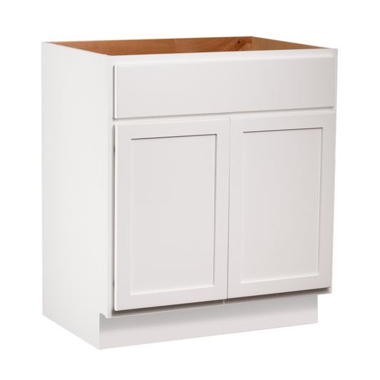 Backwoods Cabinetry RTA (Ready-to-Assemble) Pure White Vanity Base Cabinet | 24"Wx34.5"Hx21"D