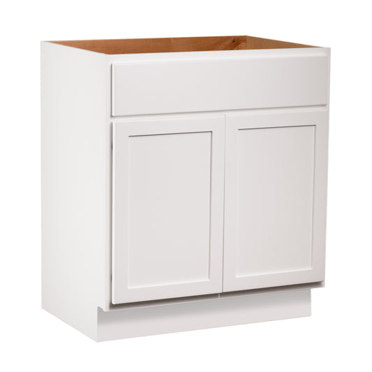 Backwoods Cabinetry RTA (Ready-to-Assemble) VSB30.34.18 - Pure White Vanity Base Cabinet | 30"Wx34.5"Hx18"D