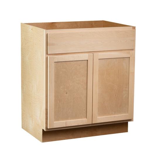 Backwoods Cabinetry RTA (Ready-to-Assemble) VSB24.34.21 - Raw Maple Vanity Base Cabinet | 24"Wx34.5"Hx21"D