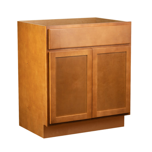 Backwoods Cabinetry RTA (Ready-to-Assemble) Provincial Stain Vanity Base Cabinet | 24"Wx34.5"Hx18"D