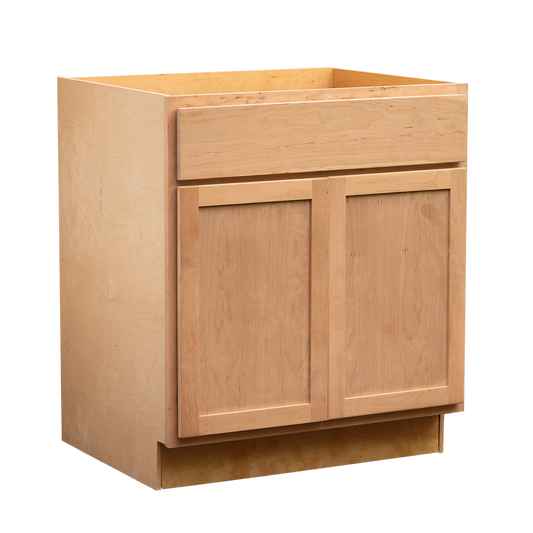 Backwoods Cabinetry RTA (Ready-to-Assemble) Raw Cherry Base Cabinet | 30"Wx34.5"Hx24"D