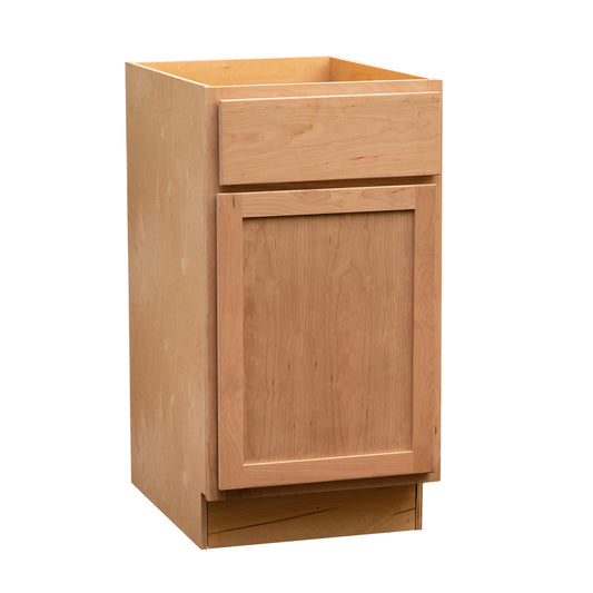 Backwoods Cabinetry RTA (Ready-to-Assemble) Raw Cherry Base Cabinet | 15"Wx34.5"Hx24"D