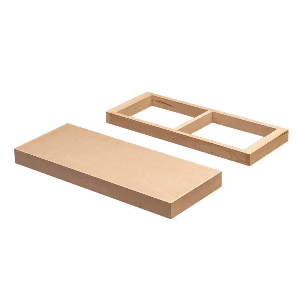 Backwoods Cabinets Floating Shelves | 2.5" Thick | Raw  Maple , 8" D x 16" W x 2.5" H | American Made | Hardwood Bracket | Complete Shelf Unit