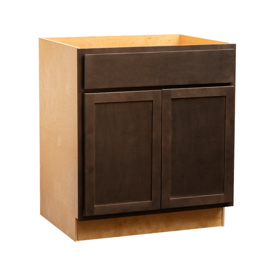 Backwoods Cabinetry RTA (Ready-to-Assemble) Espresso Stain Base Cabinet | 30"Wx34.5"Hx24"D