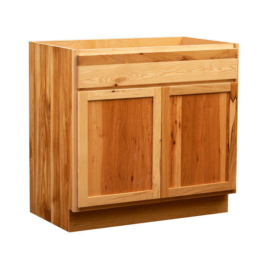 Backwoods Cabinetry RTA (Ready-to-Assemble) Rustic Hickory Vanity Base Cabinet | 24"Wx34.5"Hx21"D
