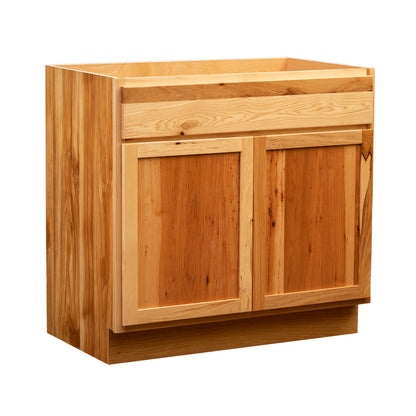 Backwoods Cabinetry RTA (Ready-to-Assemble) VSB24.34.18 - Rustic Hickory Clear Vanity Base Cabinet | 24"Wx34.5"Hx18"D