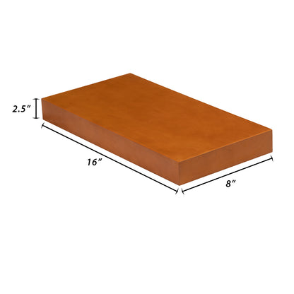 Backwoods Cabinets Floating Shelves | 2.5" Thick | Provincial Stain, 8" D x 16" W x 2.5" H | American Made | Hardwood Bracket | Complete Shelf Unit