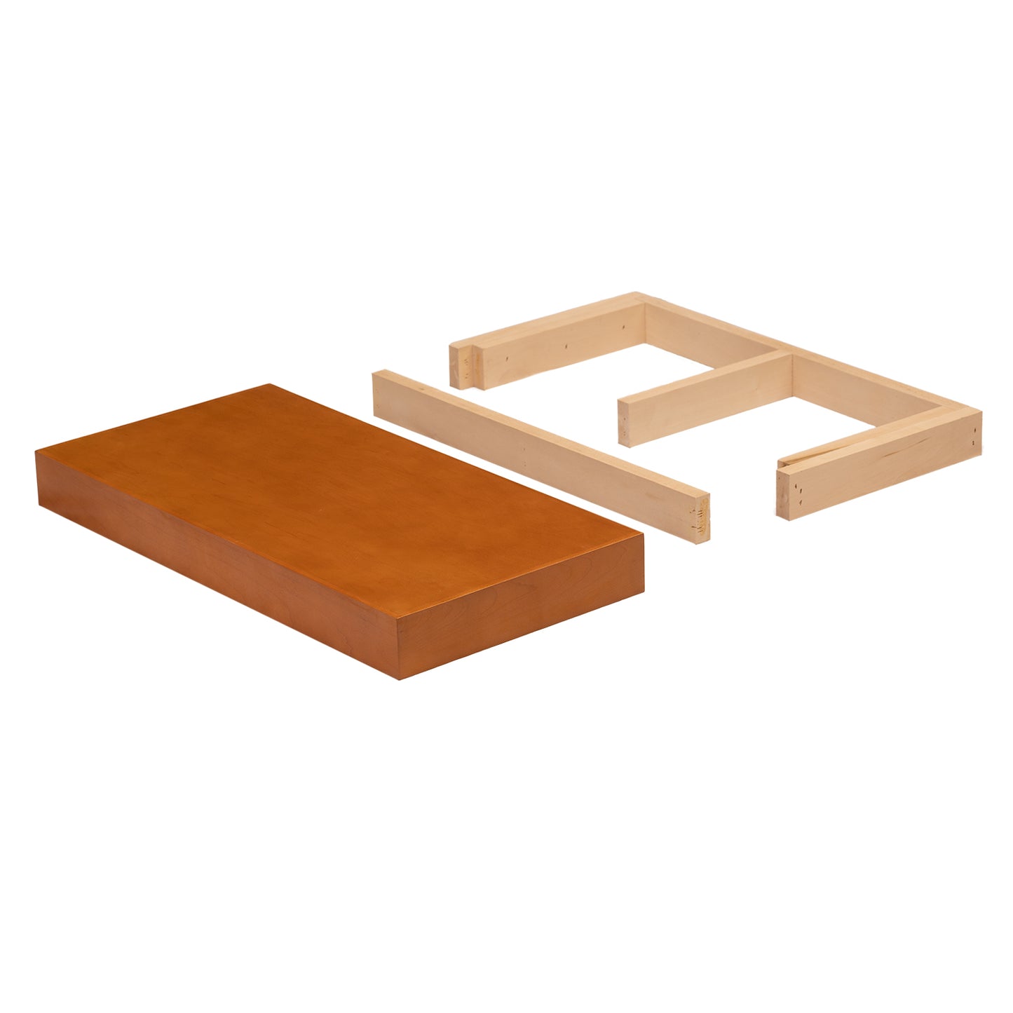 Backwoods Cabinets Floating Shelves | 2.5" Thick | Provincial Stain, 12" D x 30" W x 2.5" H | American Made | Hardwood Bracket | Complete Shelf Unit