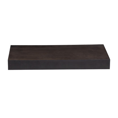 Backwoods Cabinets Floating Shelves | 2.5" Thick | Espresso Stain, 12" D x 42" W x 2.5" H | American Made | Hardwood Bracket | Complete Shelf Unit