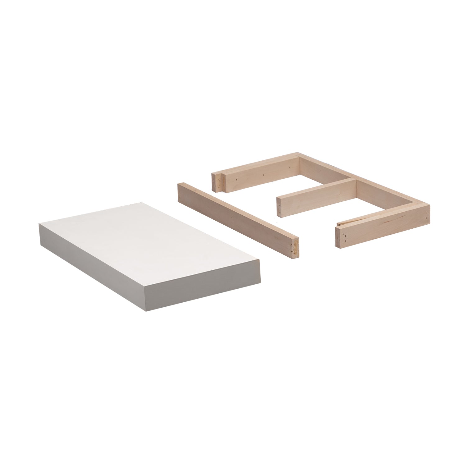 Backwoods Cabinets Floating Shelves | 2.5" Thick | Pure White, 12" D x 30" W x 2.5" H | American Made | Hardwood Bracket | Complete Shelf Unit