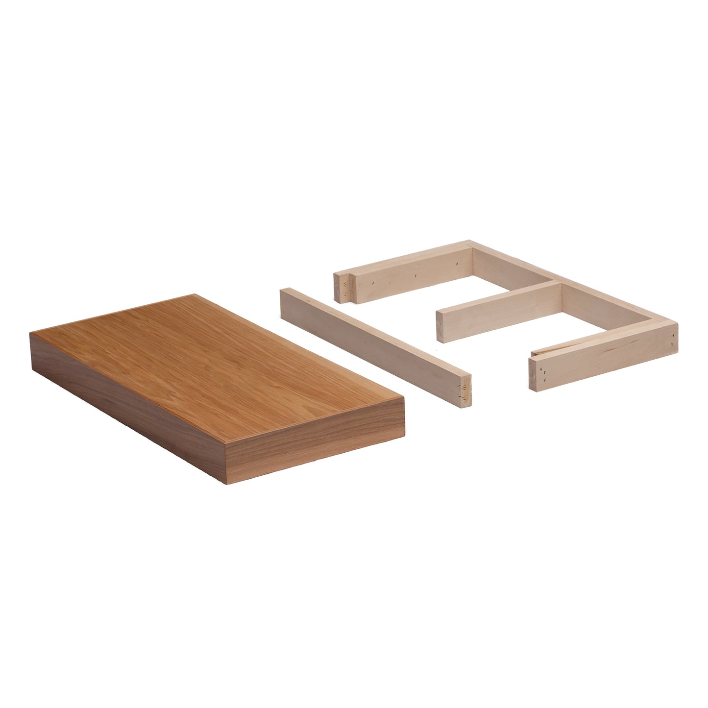 Backwoods Cabinets Floating Shelves FS42.12 | 2.5" Thick | Rustic Hickory Clear, 12" D x 42" W x 2.5" H | American Made | Hardwood Bracket | Complete Shelf Unit
