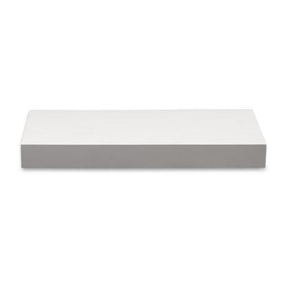 Backwoods Cabinets Floating Shelves | 2.5" Thick | Pure White, 8" D x 16" W x 2.5" H | American Made | Hardwood Bracket | Complete Shelf Unit