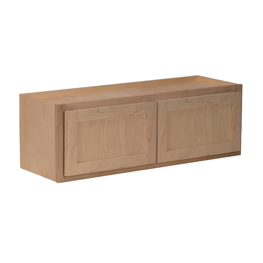 Backwoods Cabinetry RTA - Winding River Collection - W3012.BUTT - Raw Maple 30"Wx12"Hx12"D Microwave Wall Cabinet