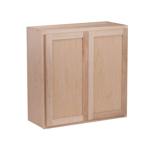 Backwoods Cabinetry RTA (Ready-to-Assemble) WD3630.BUTT - Raw Maple 36"Wx30"Hx12"D Wall Cabinet