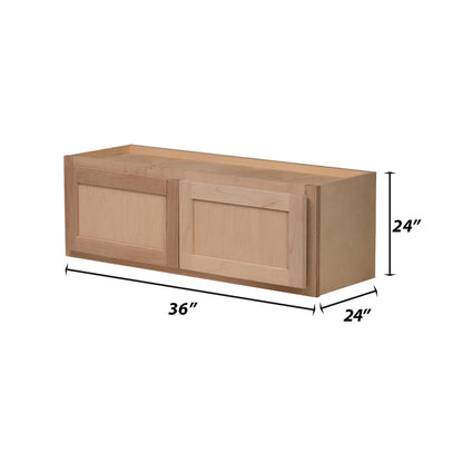 Backwoods Cabinetry RTA (Ready-to-Assemble) WD3624.24.BUTT - Raw Maple 36"Wx24"Hx24"D Wall Refrigerator
