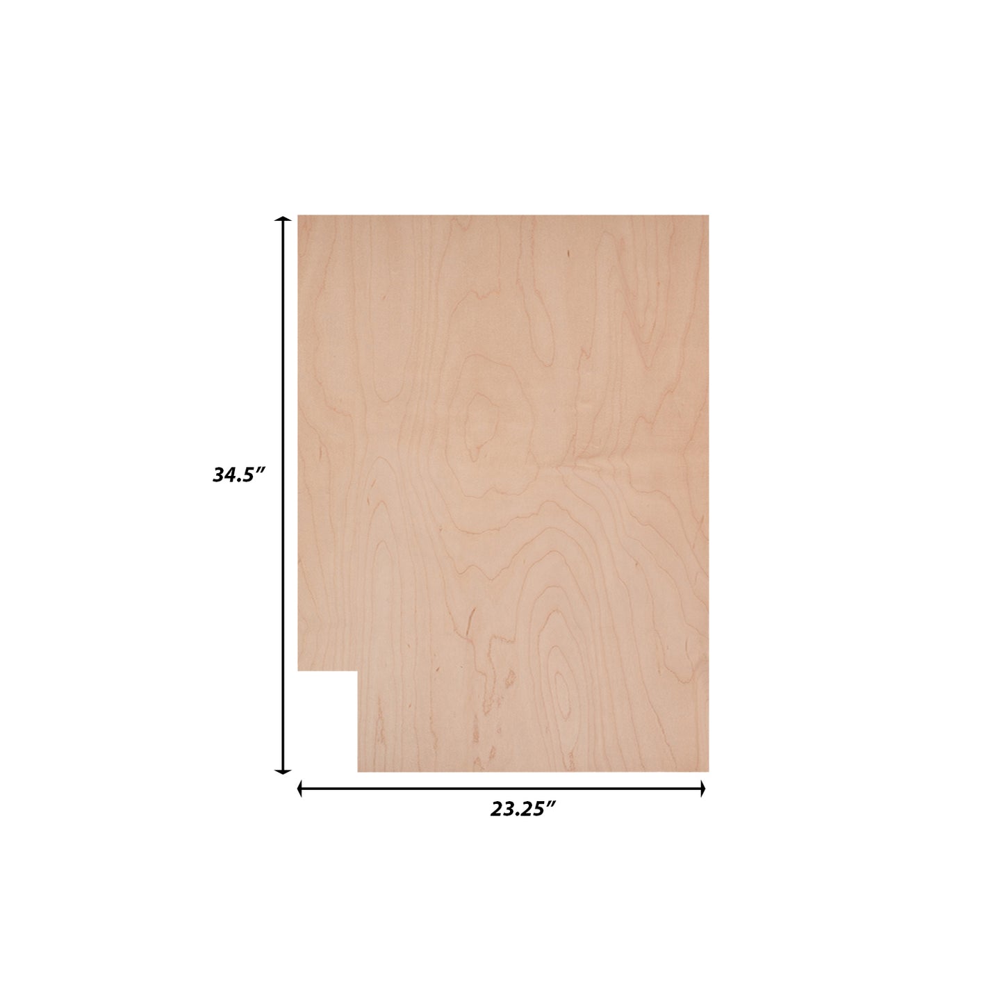 Backwoods Cabinetry RTA (Ready-to-Assemble) BSK2434.R - Raw Maple .25"X23.25"X34.5" End Panel - Right Side