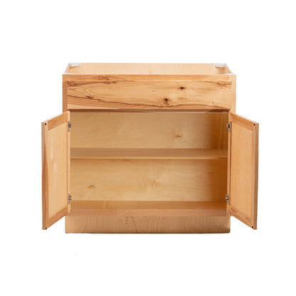 Backwoods Cabinetry RTA (Ready-to-Assemble) B36.BUTT - Rustic Hickory Clear Base Cabinet | 36"Wx34.5"Hx24"D