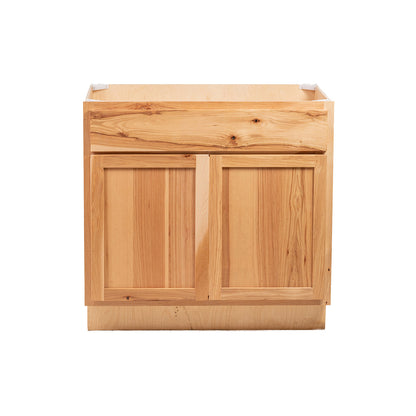 Backwoods Cabinetry RTA (Ready-to-Assemble) B36.BUTT - Rustic Hickory Clear Base Cabinet | 36"Wx34.5"Hx24"D